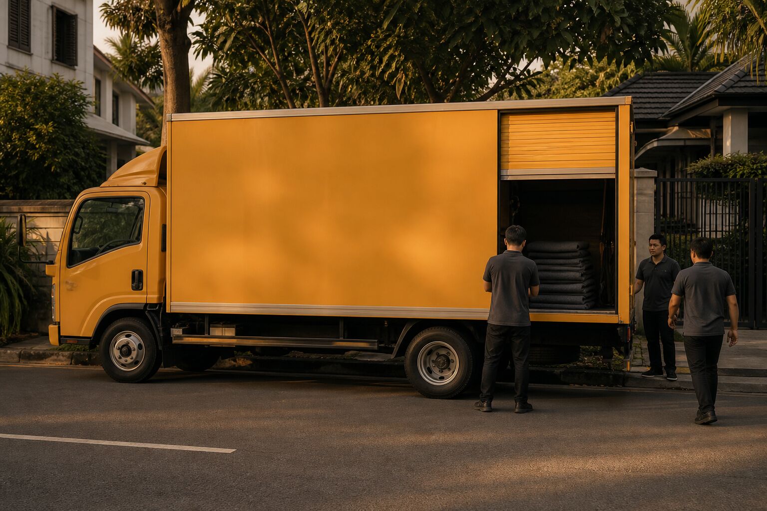 A moving lorry on a Singapore street
